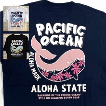 [special deal item]Hawaiian Graphic Printed T-shirt,Short sleeve,100% cotton,Whale Print,Aloha,ALOHA MADE,men's,Ladies,daily use,surf,Tropical Island,Hawaii