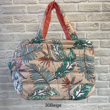Hawaiian print fabric bag, Large, Quilted bags, Beige, Bird of paradise, Hulalani Hawaii, Large capacity, Shopping bag, Diaper bag